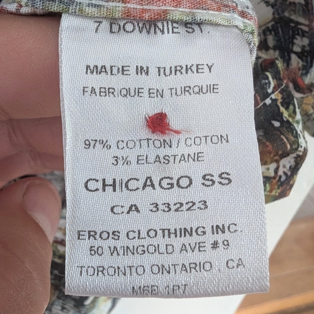 7 Downie St. London Couture Button Down Short Sleeve Shirt - Size 1X - Picture 9 of 10
